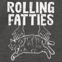 Rolling Fatties Cat Funny Fat Kitten Vector Backpack