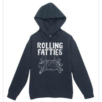 Rolling Fatties Cat Funny Fat Kitten Urban Pullover Hoodie