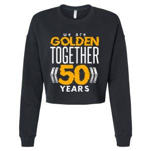 Romantic For Couples 50th Wedding Anniversary Cropped Pullover Crew