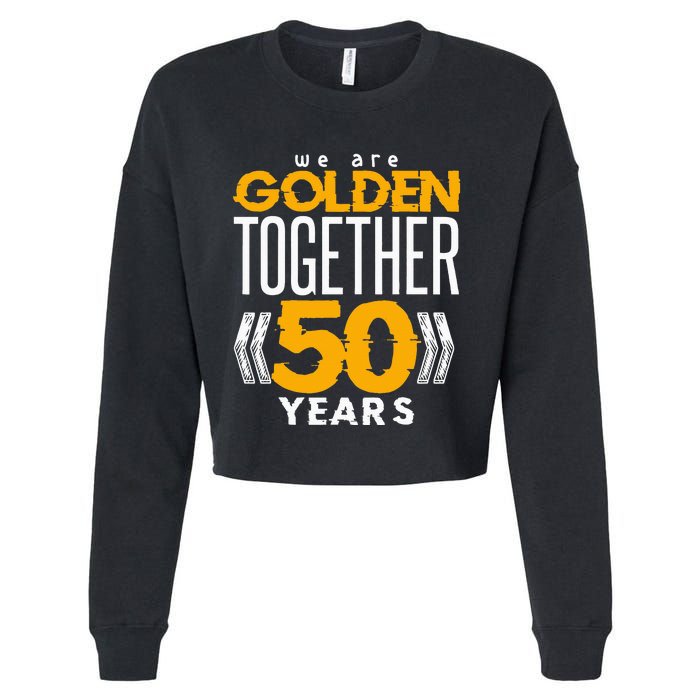 Romantic For Couples 50th Wedding Anniversary Cropped Pullover Crew