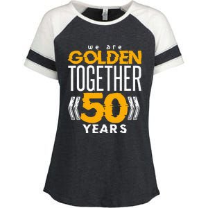 Romantic For Couples 50th Wedding Anniversary Enza Ladies Jersey Colorblock Tee