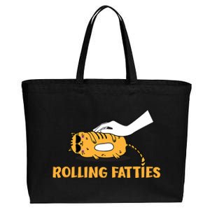 Rolling Fatties Cat Kitty Animal Pet Lovers Cotton Canvas Jumbo Tote