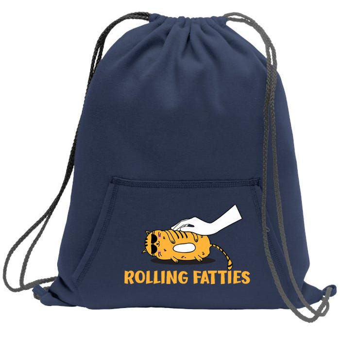 Rolling Fatties Cat Kitty Animal Pet Lovers Sweatshirt Cinch Pack Bag