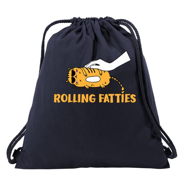 Rolling Fatties Cat Kitty Animal Pet Lovers Drawstring Bag