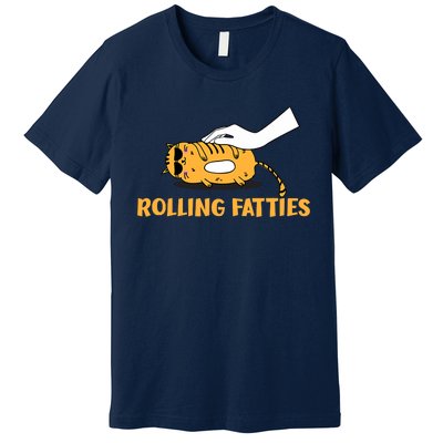 Rolling Fatties Cat Kitty Animal Pet Lovers Premium T-Shirt