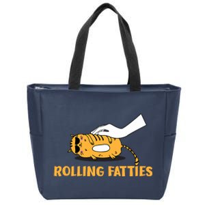 Rolling Fatties Cat Kitty Animal Pet Lovers Zip Tote Bag