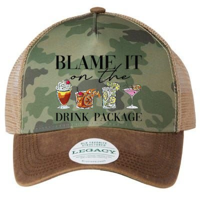 Retro Funny Cruise Blame It On The Drink Package Party Legacy Tie Dye Trucker Hat