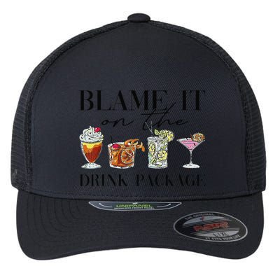 Retro Funny Cruise Blame It On The Drink Package Party Flexfit Unipanel Trucker Cap