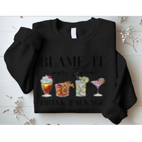 Retro Funny Cruise Blame It On The Drink Package Party Sweatshirt