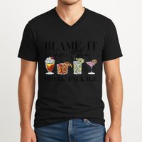 Retro Funny Cruise Blame It On The Drink Package Party V-Neck T-Shirt