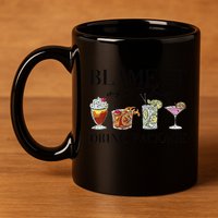 Retro Funny Cruise Blame It On The Drink Package Party 11oz C Handle Ceramic Mug