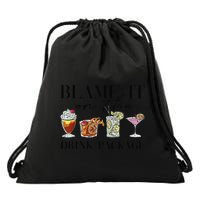 Retro Funny Cruise Blame It On The Drink Package Party Drawstring Bag