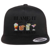Retro Funny Cruise Blame It On The Drink Package Party Flat Bill Trucker Hat