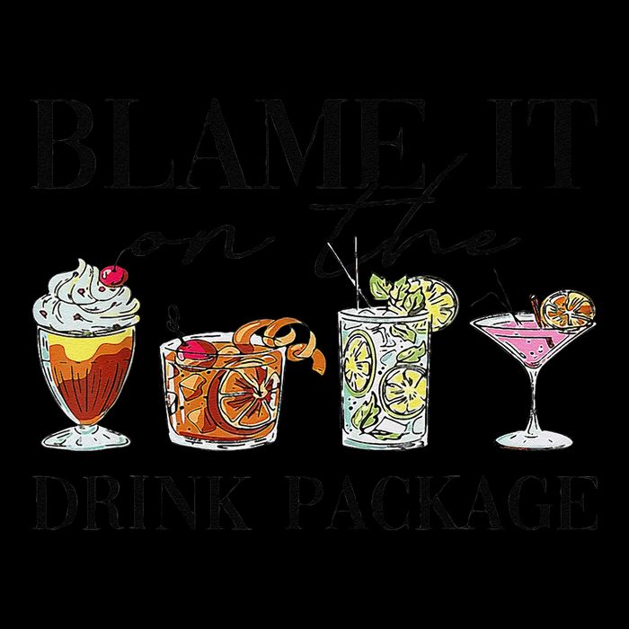 Retro Funny Cruise Blame It On The Drink Package Party Flat Bill Trucker Hat