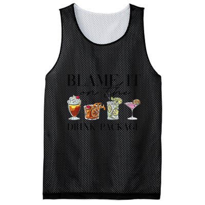 Retro Funny Cruise Blame It On The Drink Package Party Mesh Reversible Basketball Jersey Tank