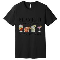 Retro Funny Cruise Blame It On The Drink Package Party Premium T-Shirt