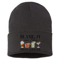 Retro Funny Cruise Blame It On The Drink Package Party Sustainable Knit Beanie