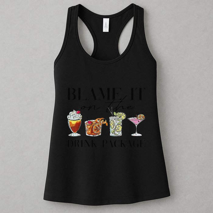 Retro Funny Cruise Blame It On The Drink Package Party Womens Tank Top