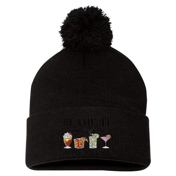 Retro Funny Cruise Blame It On The Drink Package Party Pom Pom 12in Knit Beanie