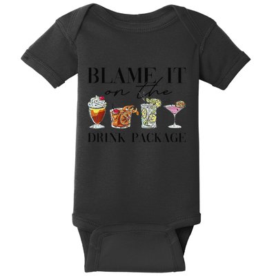 Retro Funny Cruise Blame It On The Drink Package Party Baby Bodysuit