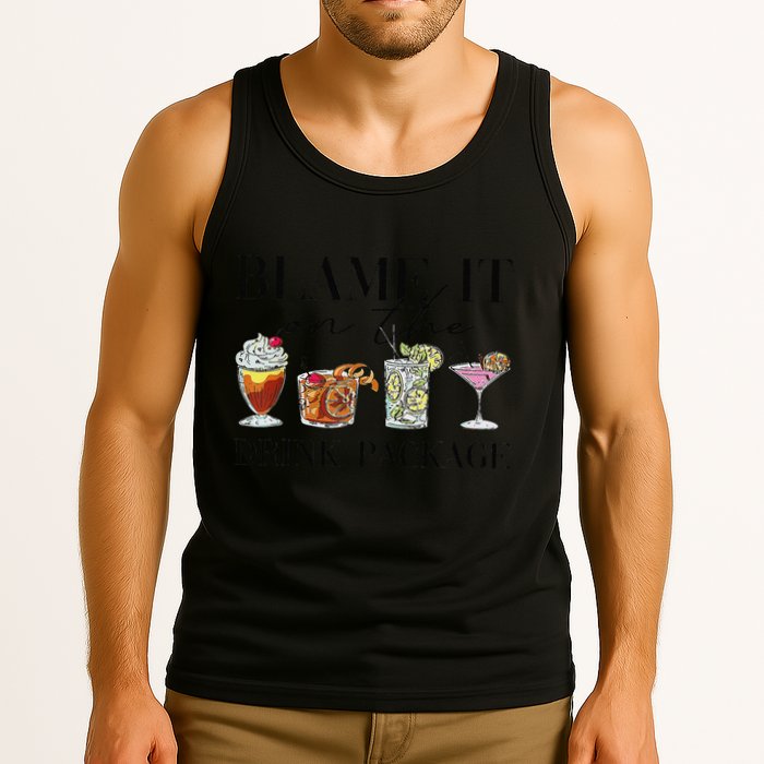 Retro Funny Cruise Blame It On The Drink Package Party Tank Top