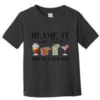 Retro Funny Cruise Blame It On The Drink Package Party Toddler T-Shirt