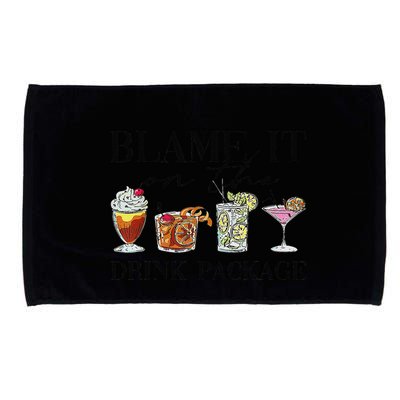 Retro Funny Cruise Blame It On The Drink Package Party Microfiber Hand Towel