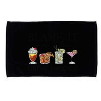 Retro Funny Cruise Blame It On The Drink Package Party Microfiber Hand Towel
