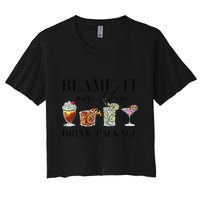 Retro Funny Cruise Blame It On The Drink Package Party Crop Top