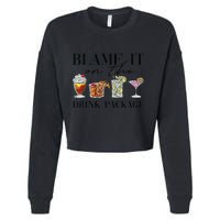Retro Funny Cruise Blame It On The Drink Package Party Cropped Pullover Crew