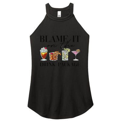 Retro Funny Cruise Blame It On The Drink Package Party Women's Perfect Tri Rocker Tank