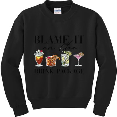 Retro Funny Cruise Blame It On The Drink Package Party Kids Sweatshirt