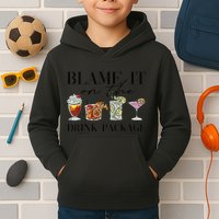 Retro Funny Cruise Blame It On The Drink Package Party Kids Hoodie