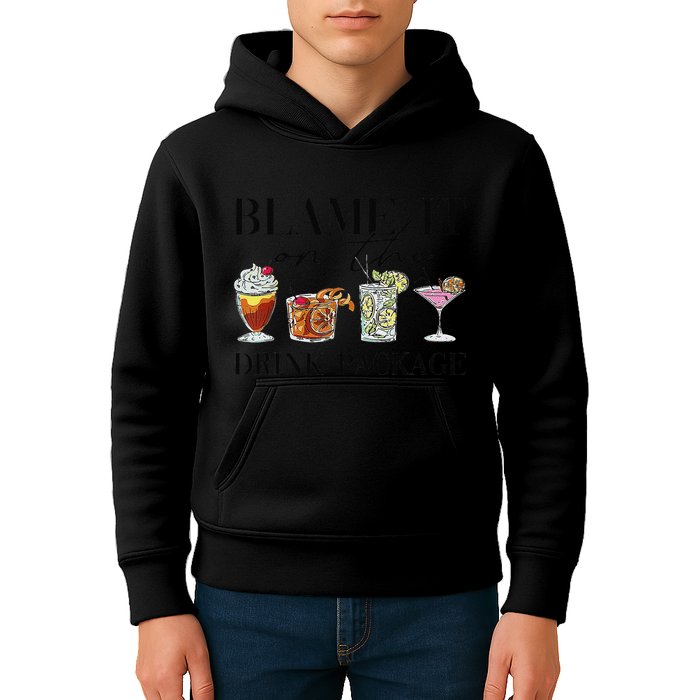Retro Funny Cruise Blame It On The Drink Package Party Kids Hoodie