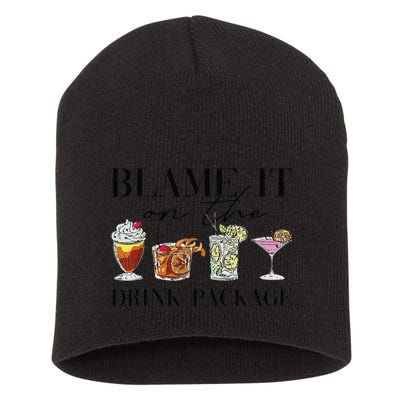 Retro Funny Cruise Blame It On The Drink Package Party Short Acrylic Beanie