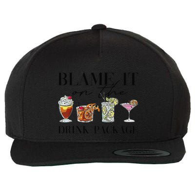 Retro Funny Cruise Blame It On The Drink Package Party Wool Snapback Cap