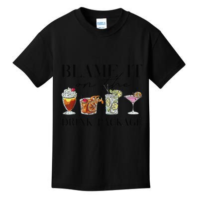 Retro Funny Cruise Blame It On The Drink Package Party Kids T-Shirt