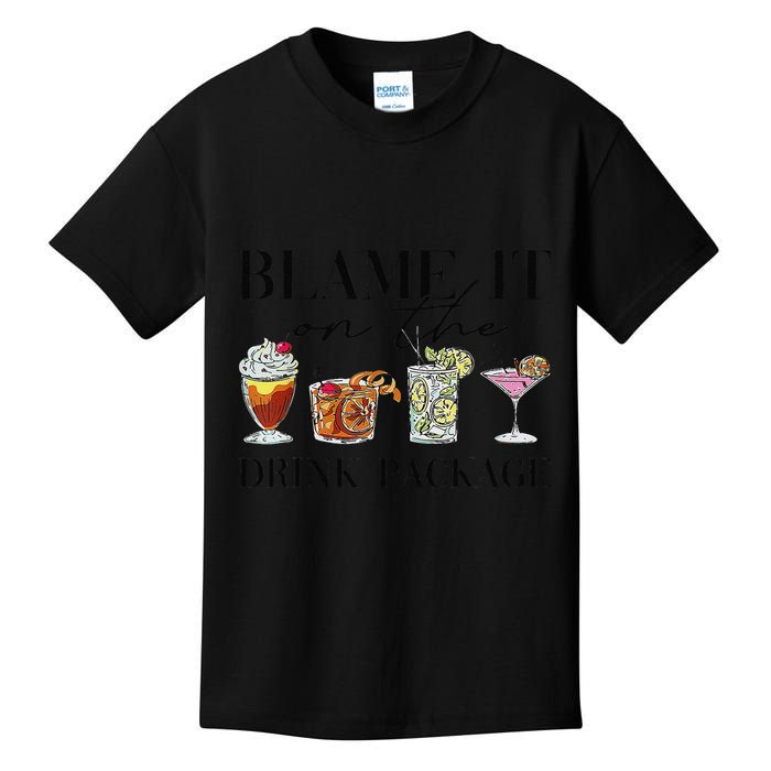 Retro Funny Cruise Blame It On The Drink Package Party Kids T-Shirt