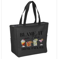 Retro Funny Cruise Blame It On The Drink Package Party Zip Tote Bag