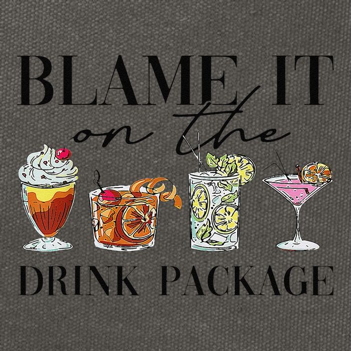 Retro Funny Cruise Blame It On The Drink Package Party Cotton Canvas Backpack