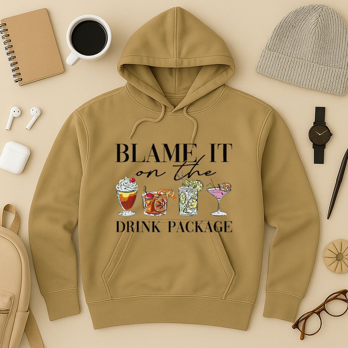 Retro Funny Cruise Blame It On The Drink Package Party Hoodie