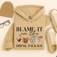 Retro Funny Cruise Blame It On The Drink Package Party Hoodie
