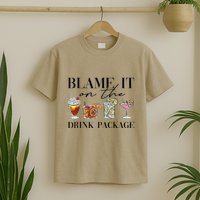Retro Funny Cruise Blame It On The Drink Package Party T-Shirt