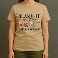 Retro Funny Cruise Blame It On The Drink Package Party T-Shirt