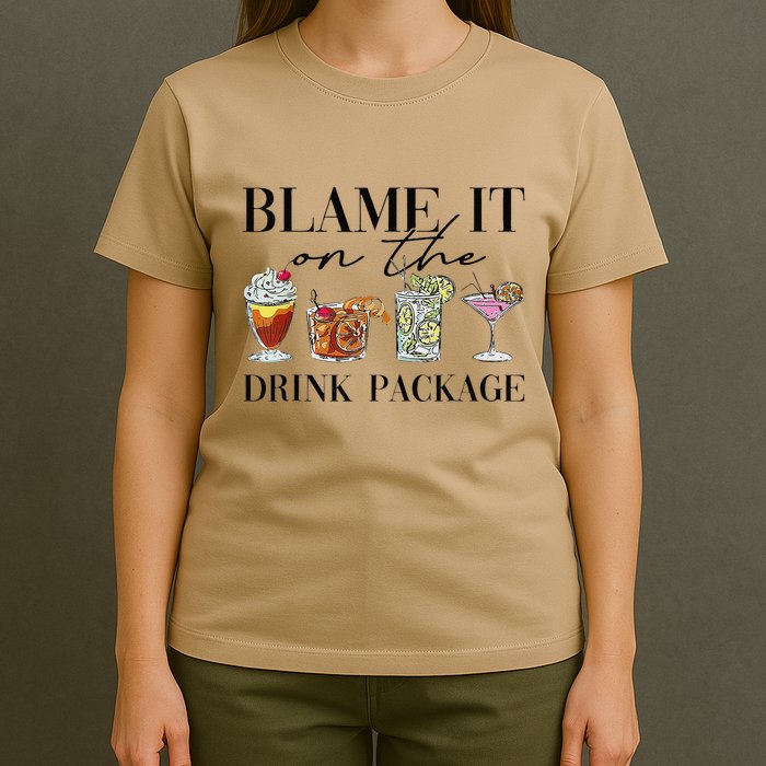 Retro Funny Cruise Blame It On The Drink Package Party T-Shirt