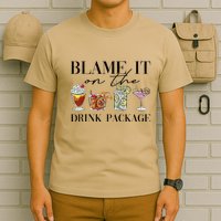 Retro Funny Cruise Blame It On The Drink Package Party T-Shirt