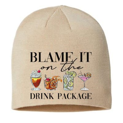 Retro Funny Cruise Blame It On The Drink Package Party Sustainable Beanie