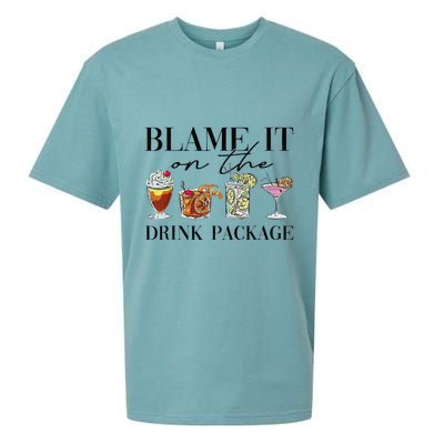 Retro Funny Cruise Blame It On The Drink Package Party Sueded Cloud Jersey T-Shirt