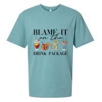 Retro Funny Cruise Blame It On The Drink Package Party Sueded Cloud Jersey T-Shirt