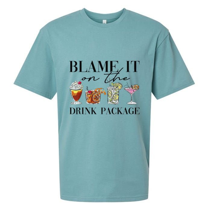 Retro Funny Cruise Blame It On The Drink Package Party Sueded Cloud Jersey T-Shirt